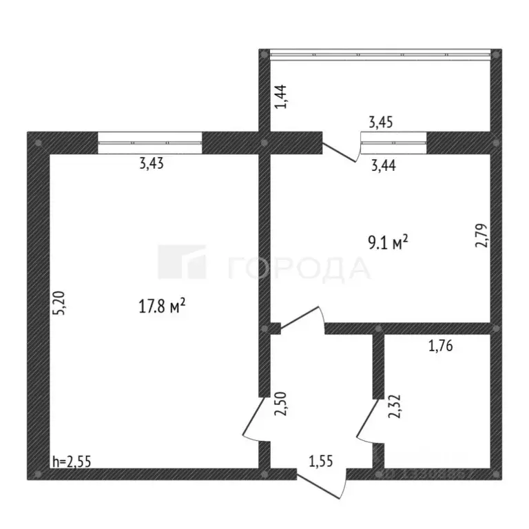 1-к кв. Кемеровская область, Новокузнецк ул. Клименко, 16 (35.0 м) - Фото 2