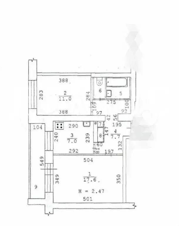 2-к. квартира, 47,7 м, 9/9 эт. - Фото 0