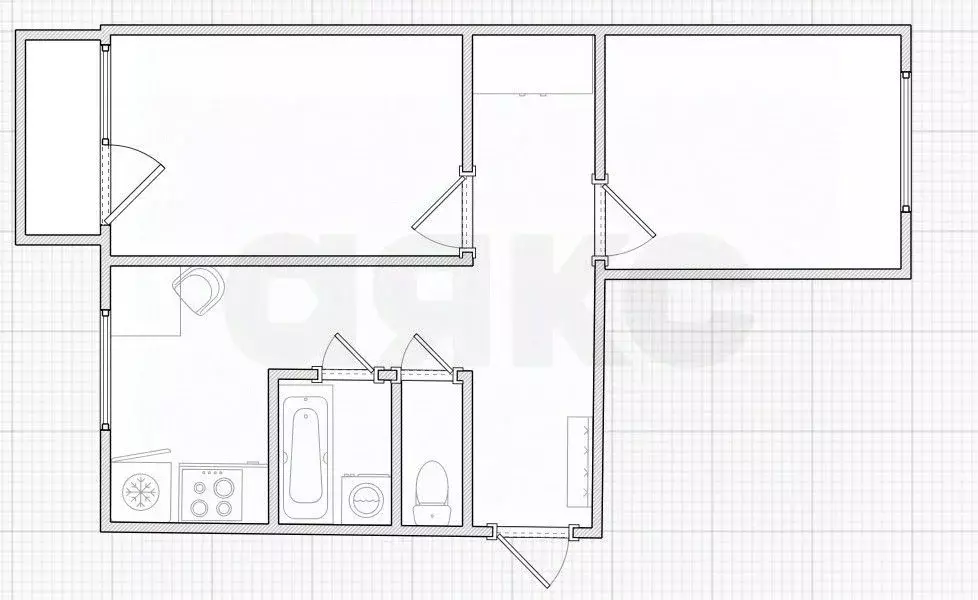 2-к кв. Тульская область, Тула ул. Металлургов, 45 (48.0 м) - Фото 1