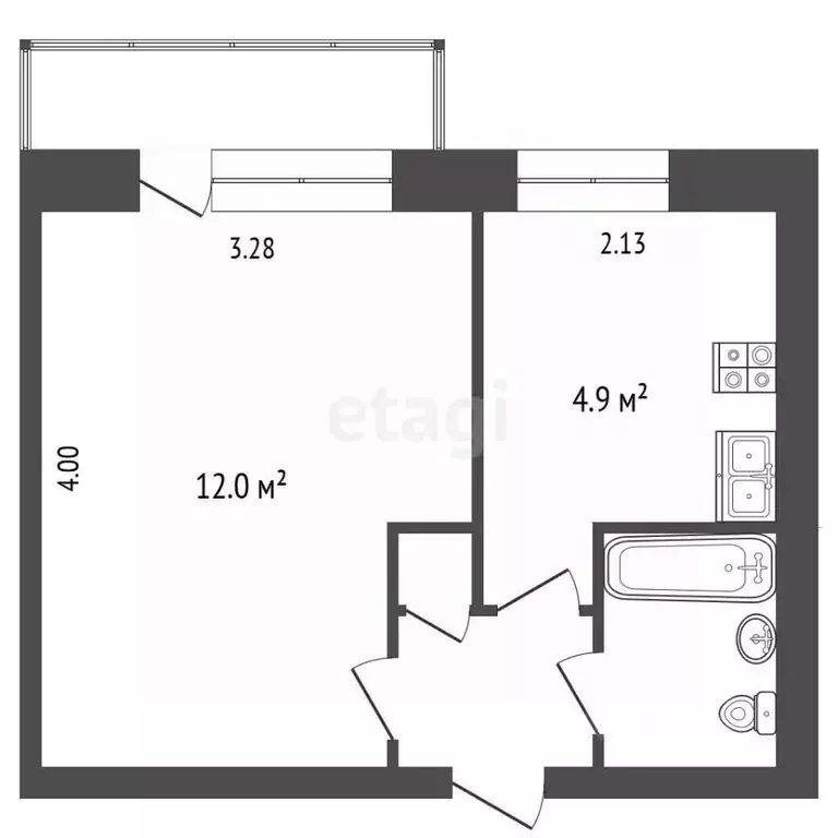 1-к кв. Крым, Симферополь ул. Ростовская (22.0 м) - Фото 2