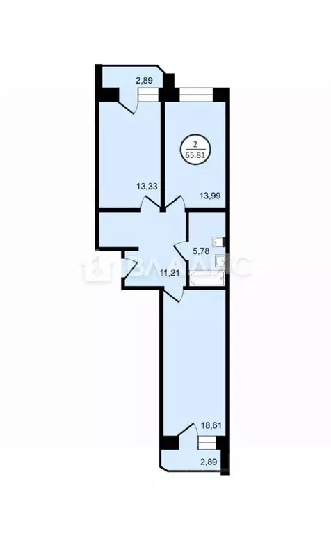 2-к кв. Владимирская область, Владимир ул. Горького, 133А (64.1 м) - Фото 1