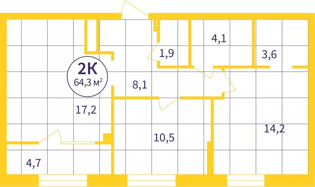 2-комнатная квартира: Екатеринбург, улица 22-го Партсъезда, 3 (61.97 ... - Фото 1