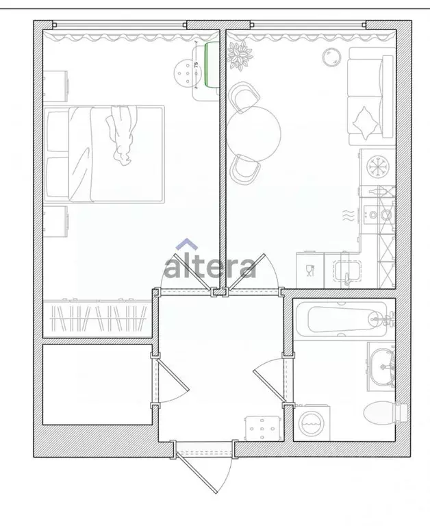 1-к кв. Татарстан, Казань ул. Михаила Миля, 7 (36.0 м) - Фото 1