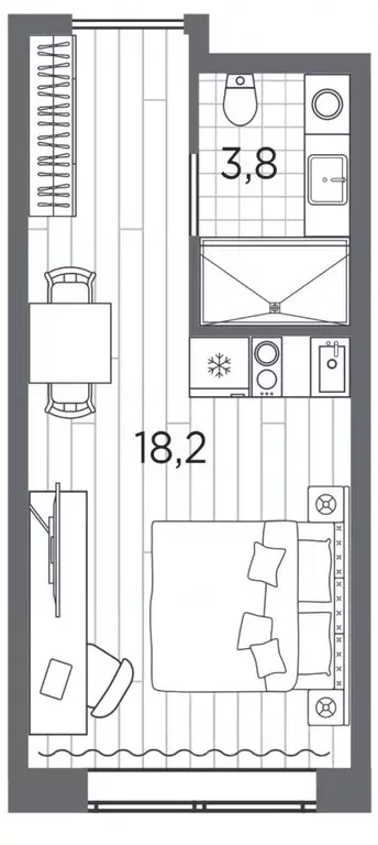 Студия Санкт-Петербург просп. Стачек, 62Е (22.0 м) - Фото 0