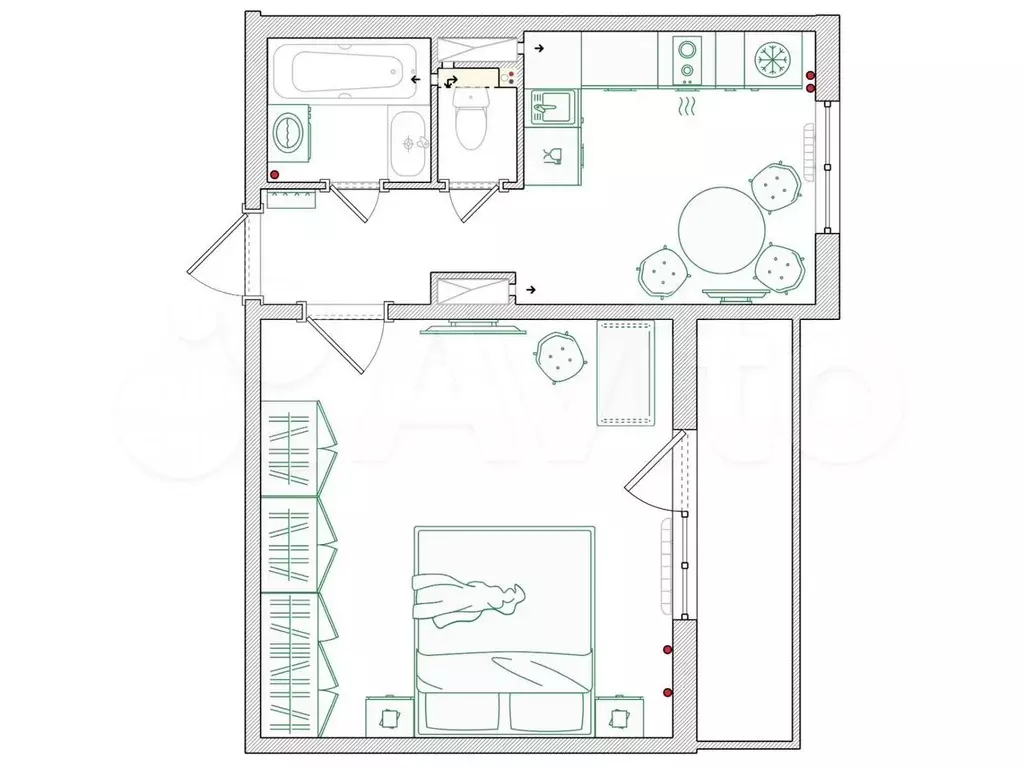 1-к. квартира, 35 м, 5/9 эт. - Фото 0