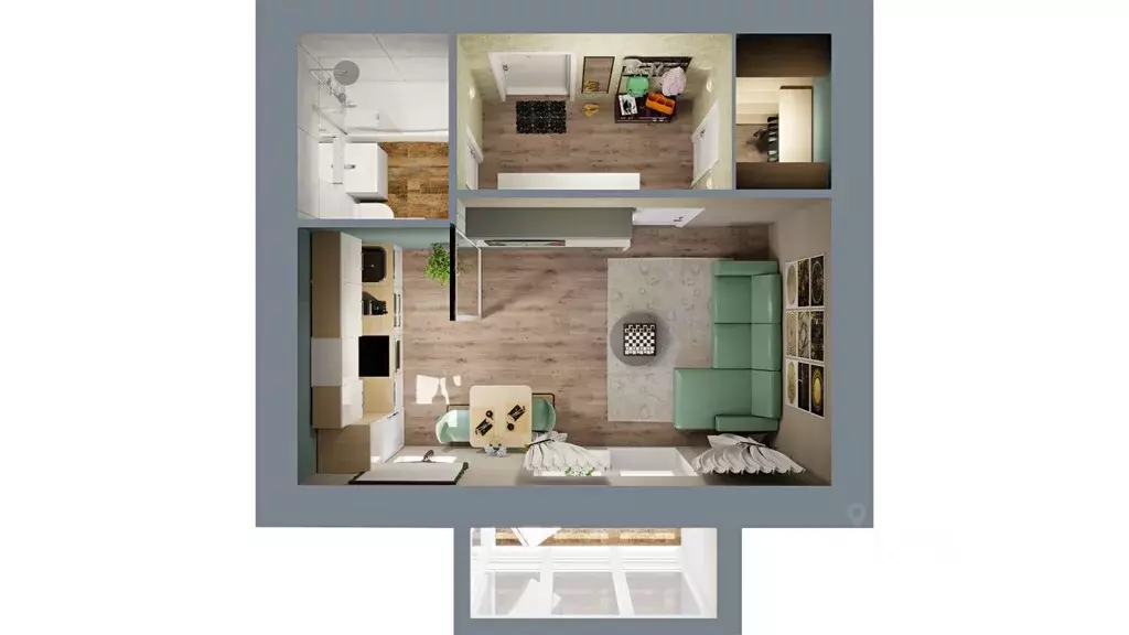 1-к кв. Башкортостан, Уфа городской округ, д. Ветошниково Город ... - Фото 1