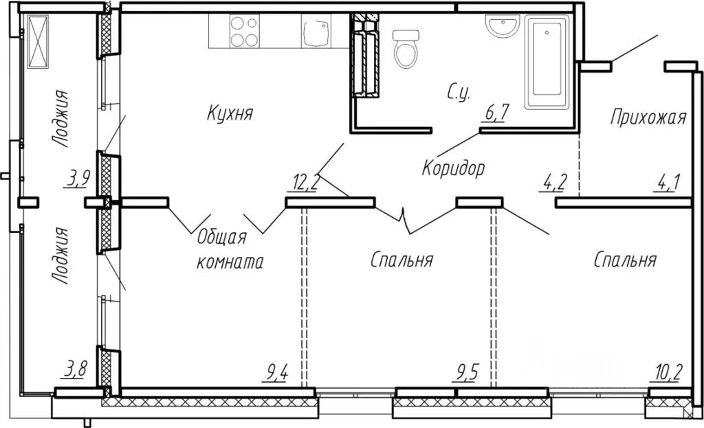 3-к кв. Ленинградская область, Тельмана Тосненский район, Сибирь жилой ... - Фото 0