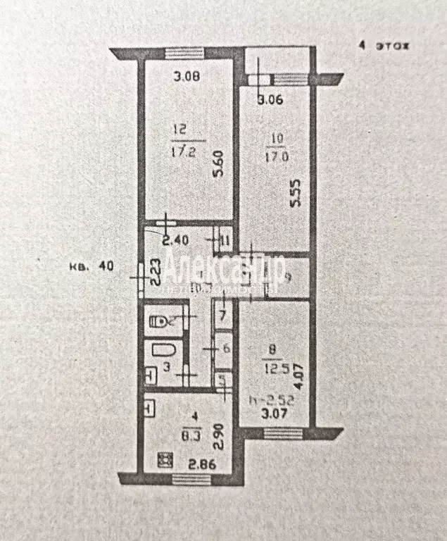 3-к. квартира, 72 м, 4/5 эт. - Фото 0