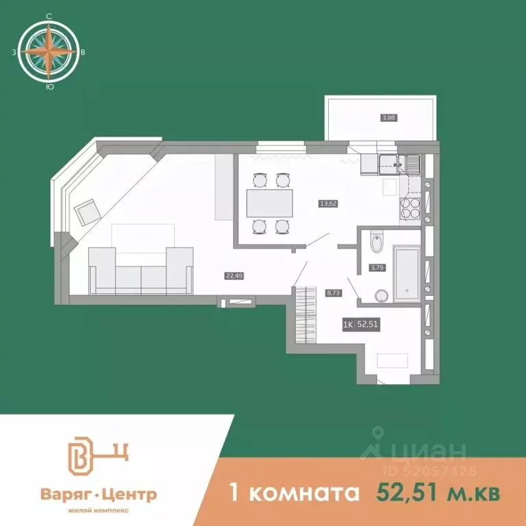 1-к кв. Приморский край, Владивосток Русская ул., 91 (48.6 м) - Фото 0