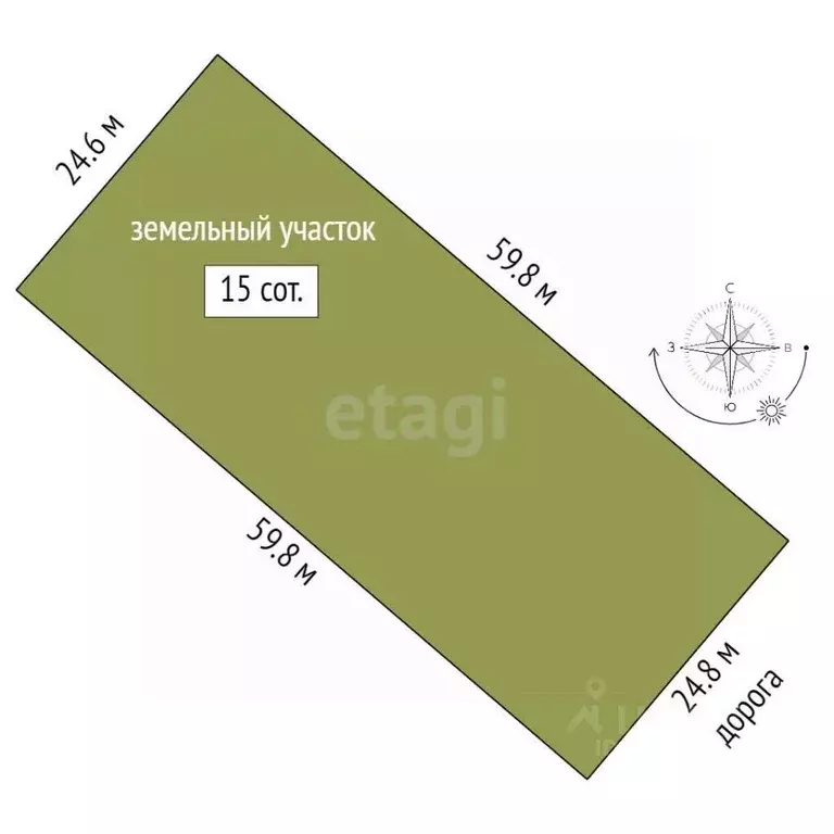 Участок в Крым, Кировский район, с. Яркое Поле ул. Комсомольская (15.0 ... - Фото 2