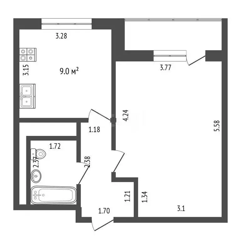 1-комнатная квартира: Москва, Перовская улица, 6А (41.1 м) - Фото 0
