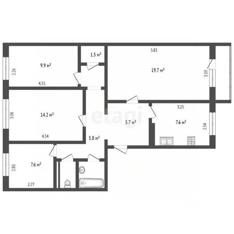 4-к кв. Крым, Щелкино Ленинский район, 1-й мкр, 27 (77.6 м) - Фото 2