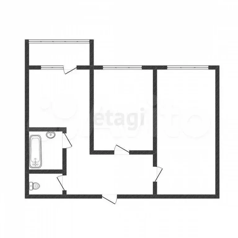 2-к. квартира, 52,4 м, 5/9 эт. - Фото 0