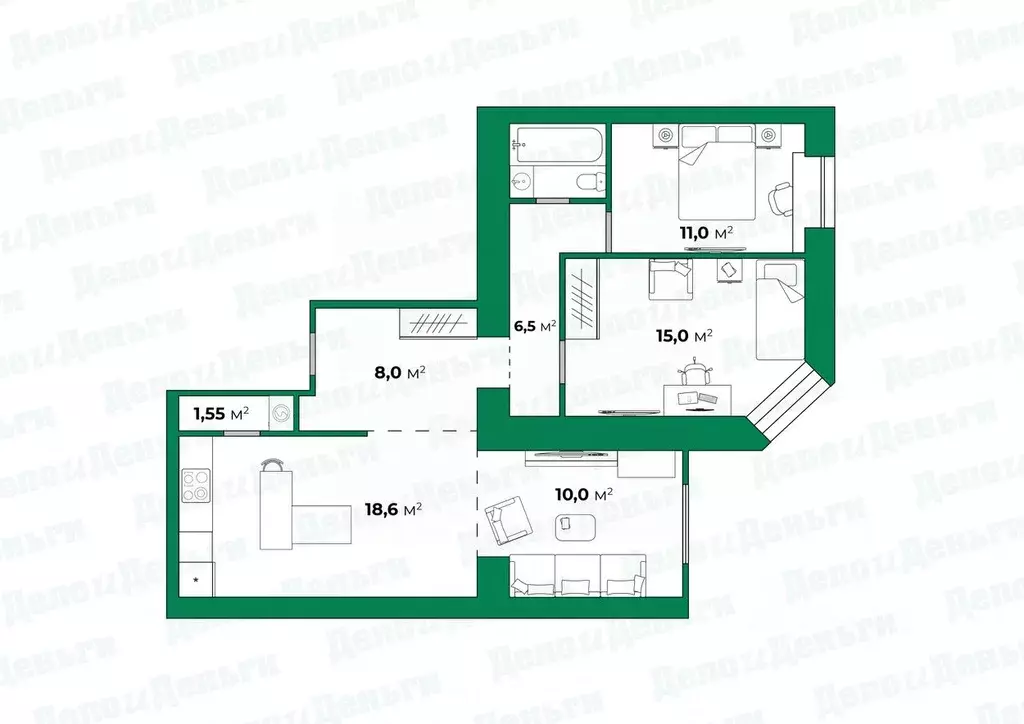 3-к кв. Кировская область, Киров ул. Ленина, 35 (70.0 м) - Фото 1