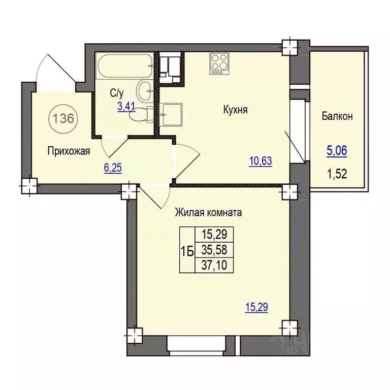 1-к кв. Псковская область, Псковский район, Завеличенская волость, д. ... - Фото 1