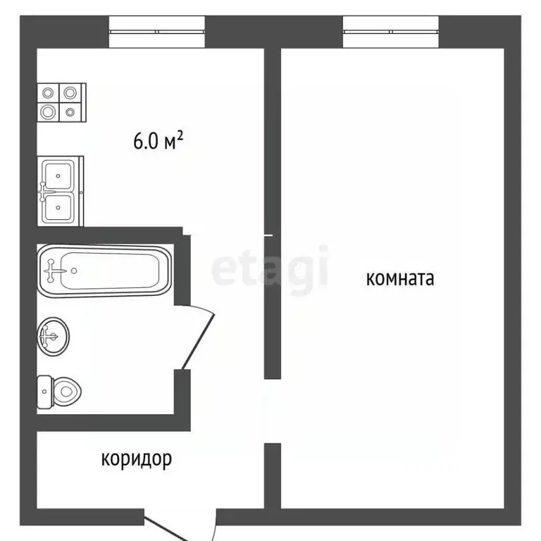 1-к кв. Самарская область, Самара Ставропольская ул., 105 (29.8 м) - Фото 2