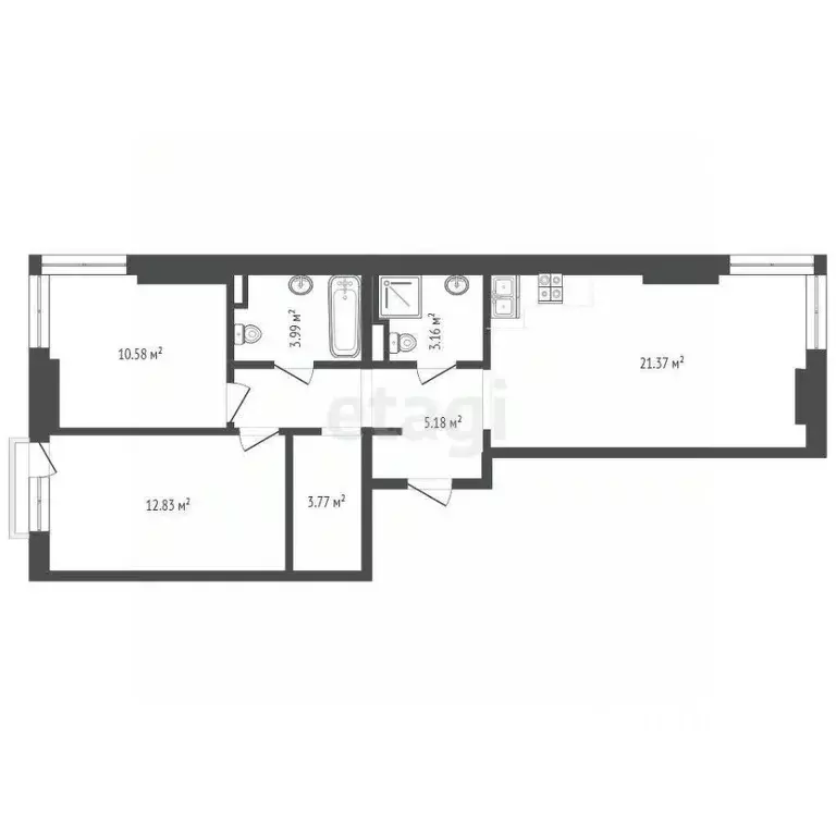 2-к кв. Москва Очаковское ш., 5к1 (63.2 м) - Фото 1