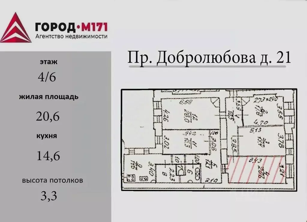 Комната Санкт-Петербург просп. Добролюбова, 21 (20.1 м) - Фото 2