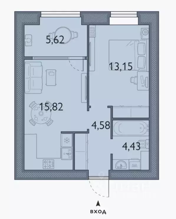 1-к кв. Брянская область, Брянский район, пос. Мичуринский, ... - Фото 1