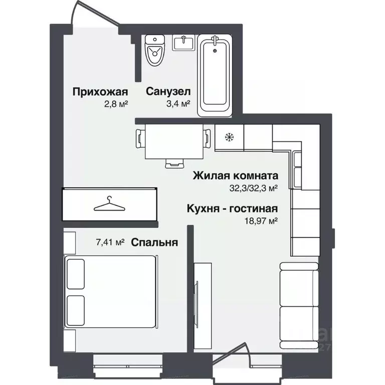 2-к кв. Новосибирская область, Новосибирский район, Каменский ... - Фото 1