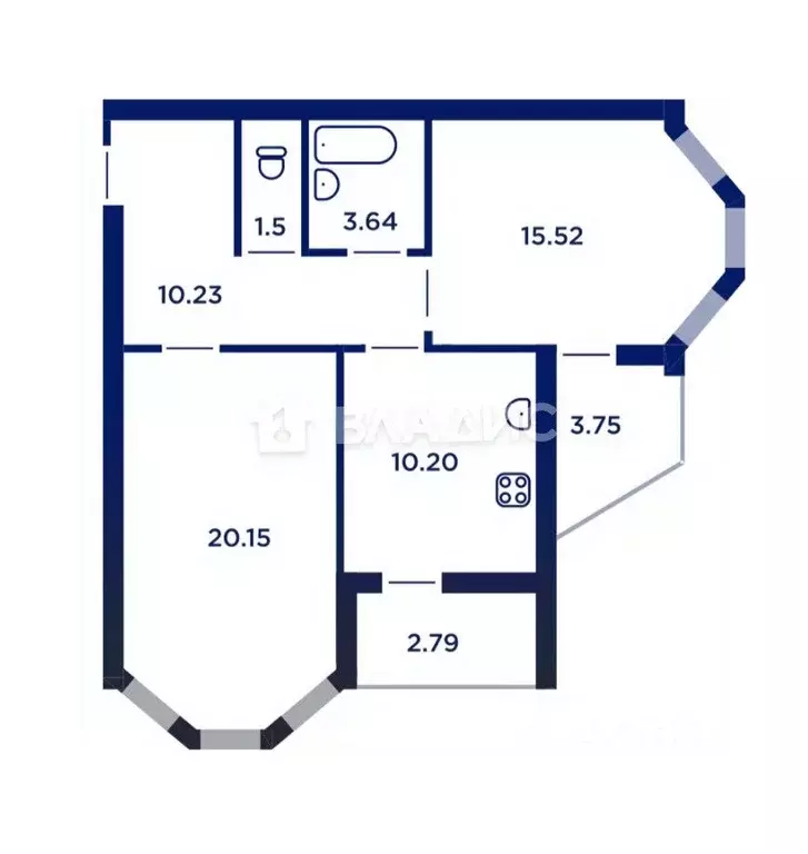 2-к кв. Липецкая область, Липецк ул. Дмитрия Фурсова, 4 (64.52 м) - Фото 2