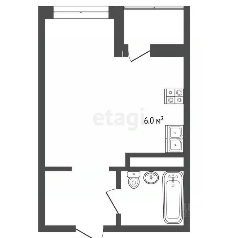 Студия Москва ул. Харлампиева, 48к2 (27.5 м) - Фото 1