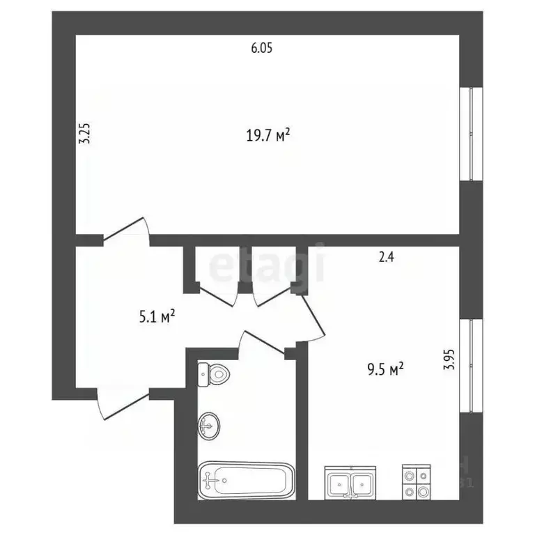 1-к кв. Ямало-Ненецкий АО, Новый Уренгой Мирный мкр, 6/3 (46.6 м) - Фото 2