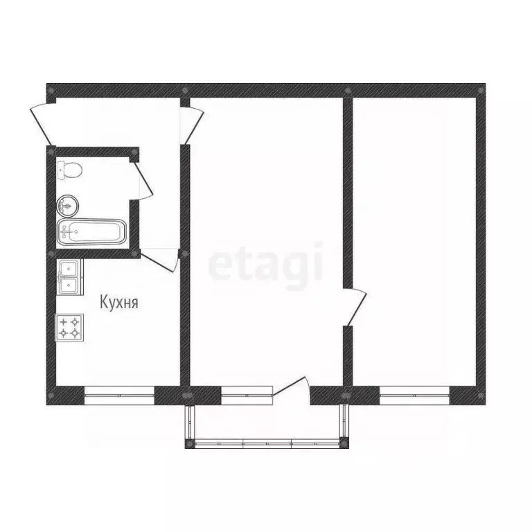 2-к кв. Иркутская область, Иркутск Депутатская ул., 11 (44.0 м) - Фото 2