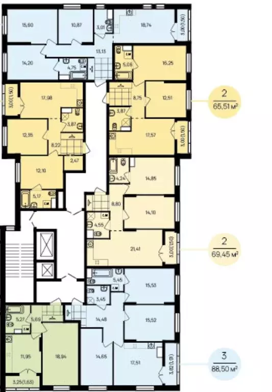 2-к кв. Калужская область, Обнинск ул. Славского, 10 (64.3 м) - Фото 2