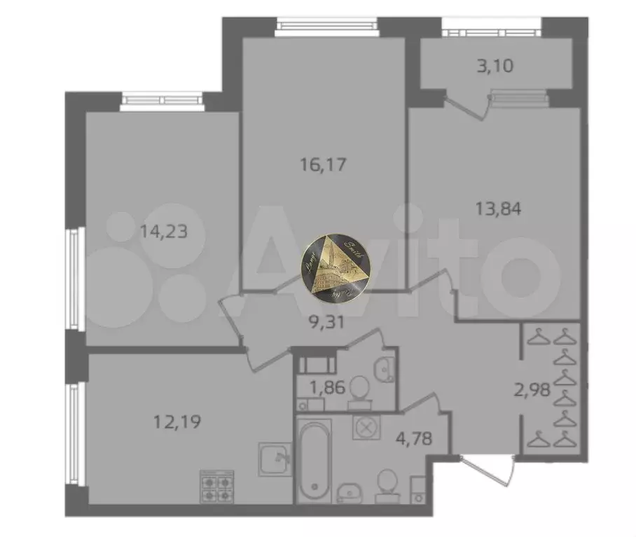 3-к. квартира, 78 м, 4/7 эт. - Фото 0