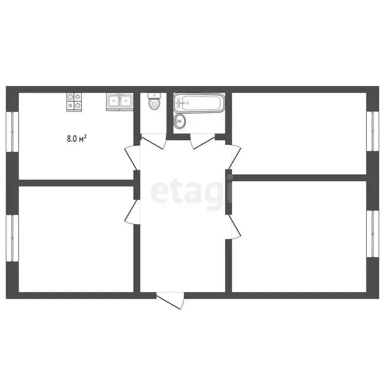 3-комнатная квартира: Юрга, улица Машиностроителей, 47Б (65 м) - Фото 0