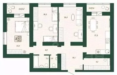 3-к кв. Самарская область, Волжский район, Смышляевка городское ... - Фото 1