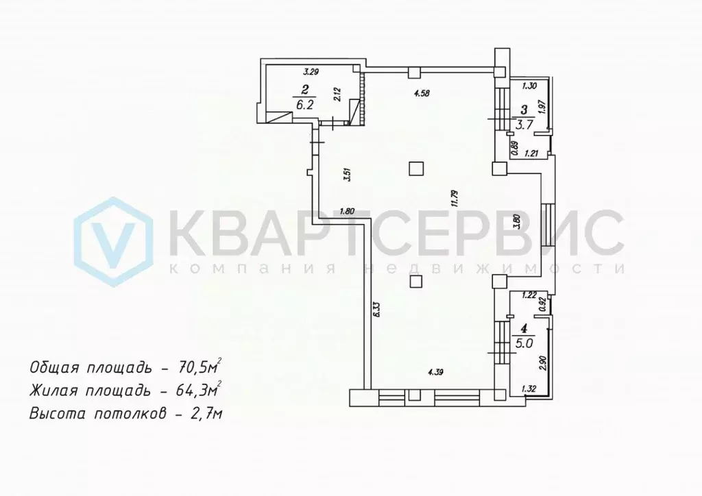 2-к кв. Омская область, Омск просп. Королева, 7 (69.5 м) - Фото 2