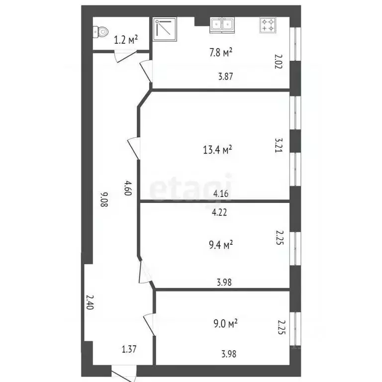 3-к кв. Санкт-Петербург Заставская ул., 24 (52.7 м) - Фото 1