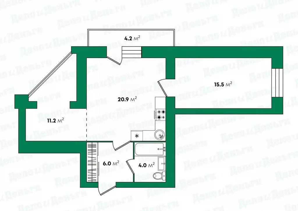 2-к кв. Кировская область, Киров ул. Молодой Гвардии, 102А (61.8 м) - Фото 2