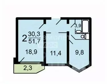 2-к кв. Московская область, Ленинский городской округ, Бутово пгт ... - Фото 2