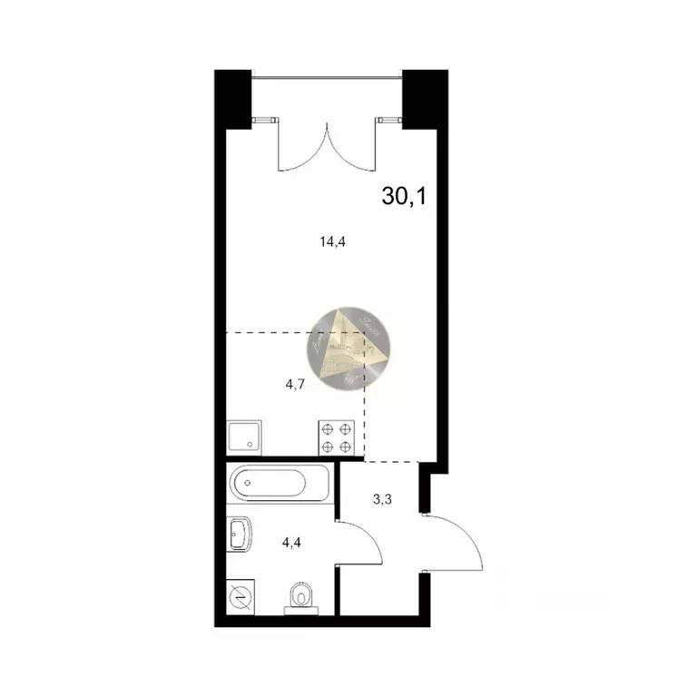 Студия Санкт-Петербург наб. Обводного Канала, 169 (30.1 м) - Фото 2