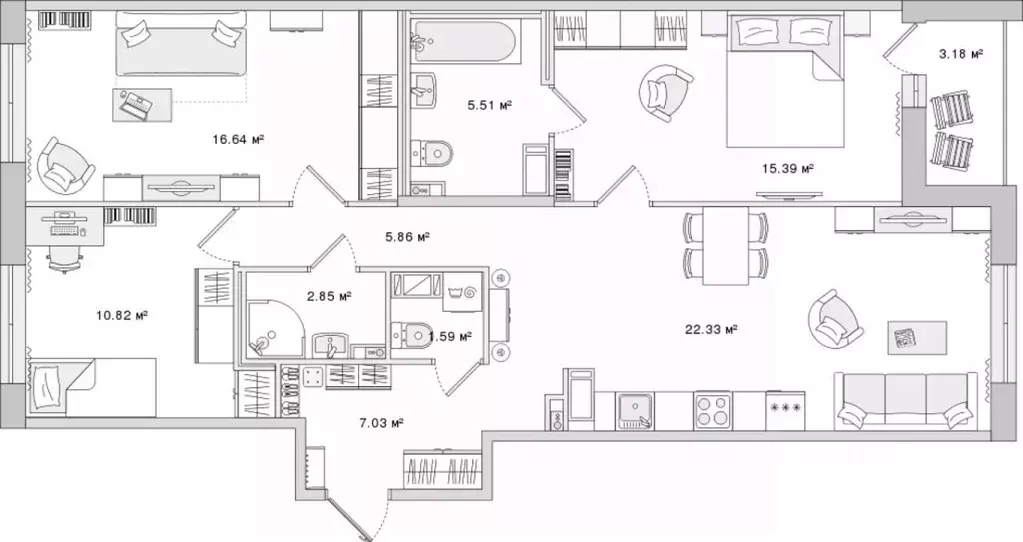 3-к кв. Санкт-Петербург Белоостровская ул., 10к2 (91.2 м) - Фото 0