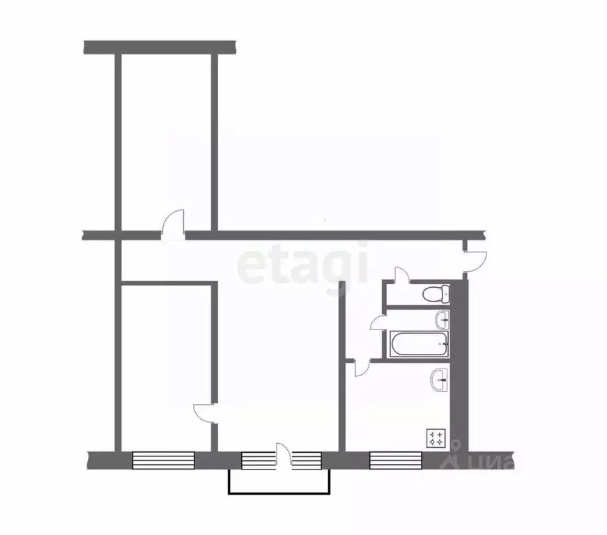 3-к кв. Челябинская область, Чебаркуль ул. Мира, 22 (53.9 м) - Фото 1