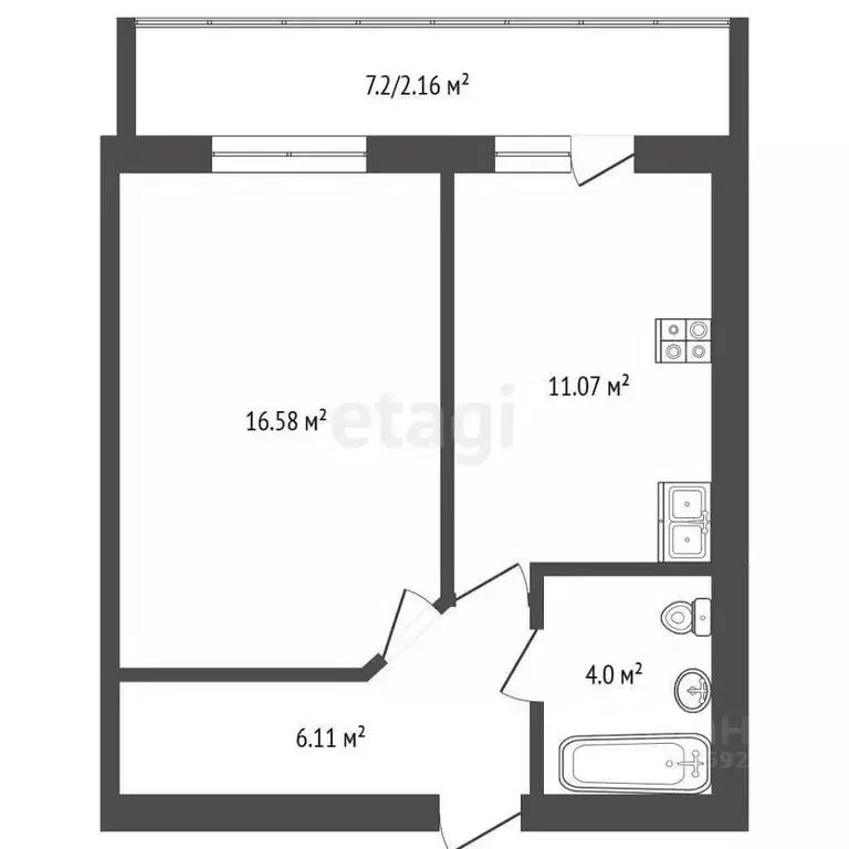 1-к кв. Ярославская область, Ярославский муниципальный округ, пос. ... - Фото 2
