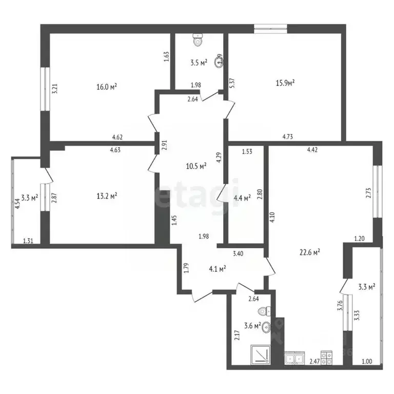 3-к кв. Калининградская область, Калининград Интернациональная ул., 48 ... - Фото 2