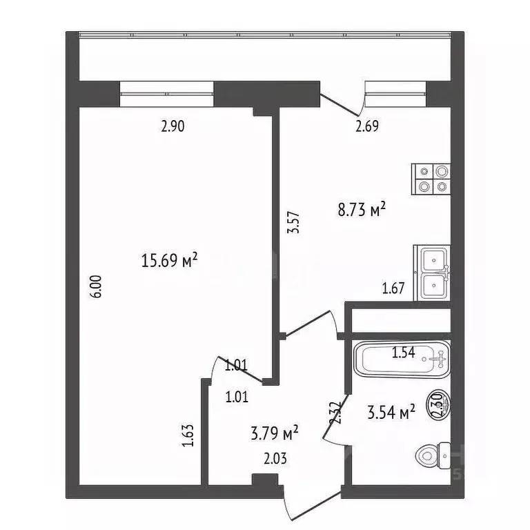 1-к кв. Саха (Якутия), Якутск 203-й мкр, 30 (31.8 м) - Фото 2