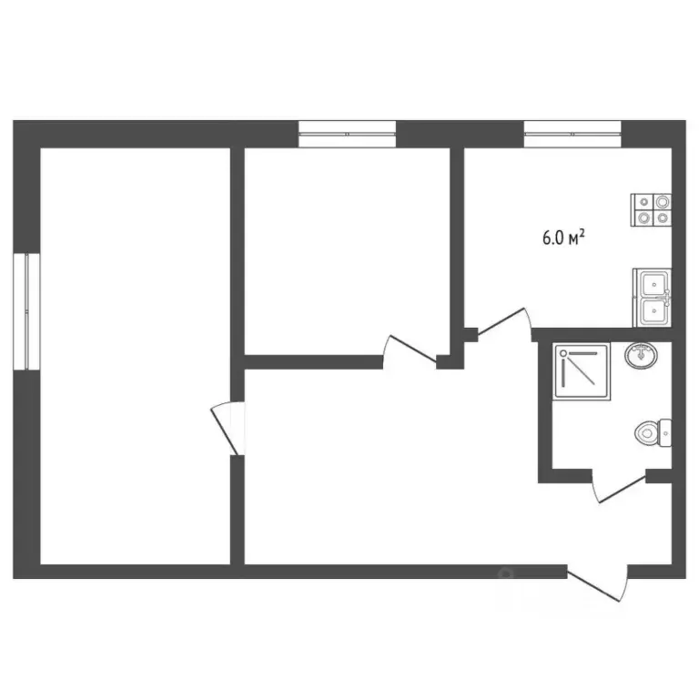 2-к кв. Ульяновская область, Ульяновск ул. Карла Маркса, 24/12 (41.6 ... - Фото 2