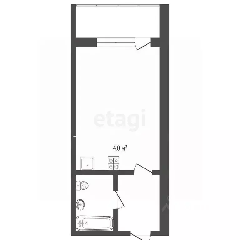 Студия Тюменская область, Тюмень ул. Новоселов, 115 (15.7 м) - Фото 1