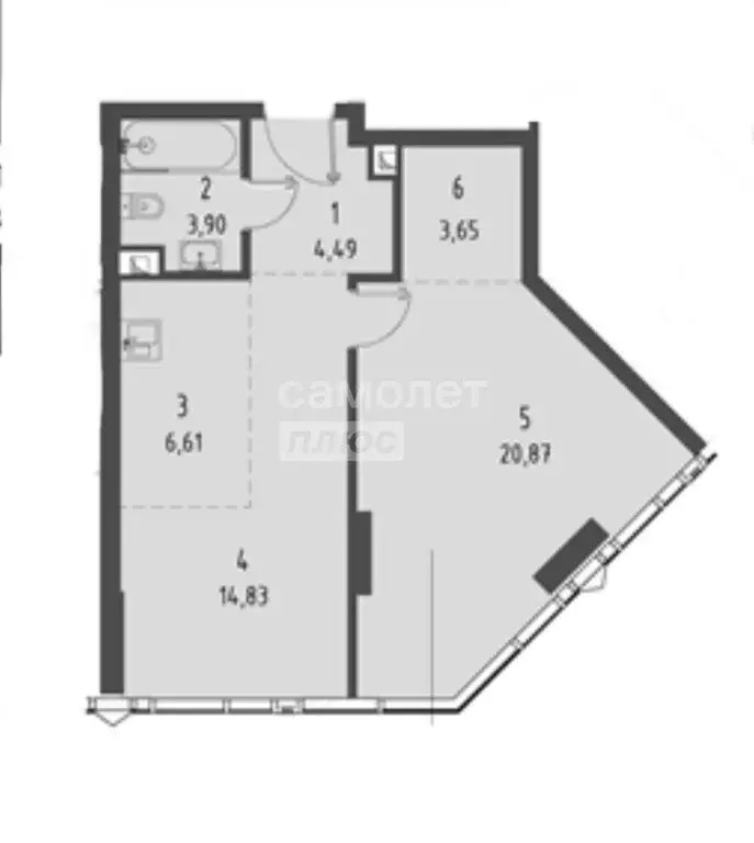 1-комнатная квартира: Москва, ЖК Джойс (54.35 м) - Фото 1