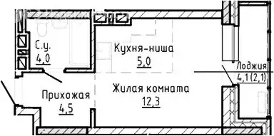 Квартира-студия: Новосибирск, ЖК Расцветай на Красном (25.8 м) - Фото 1