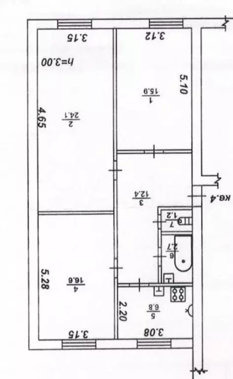 3-комнатная квартира: Воронеж, улица Матросова, 115 (79 м) - Фото 1