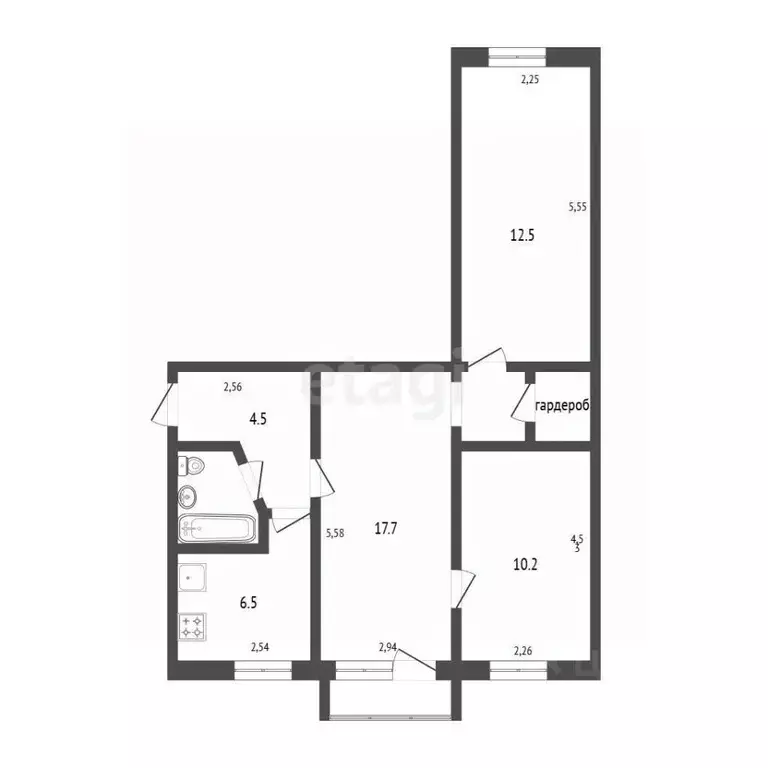 3-к кв. Крым, Саки ул. Строительная (56.0 м) - Фото 2