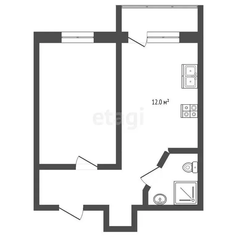 1-комнатная квартира: Анапа, улица Ивана Голубца, 147 (30.7 м) - Фото 0