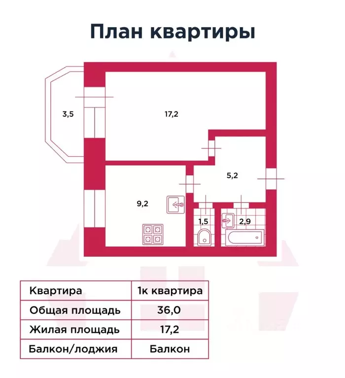 1-к кв. Санкт-Петербург пос. Металлострой, Школьная ул., 14 (36.0 м) - Фото 2